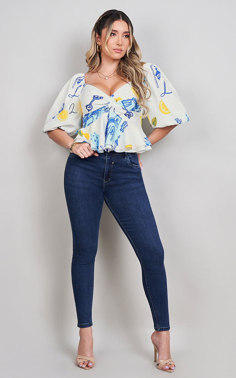AMALFI LEMON BLOUSE