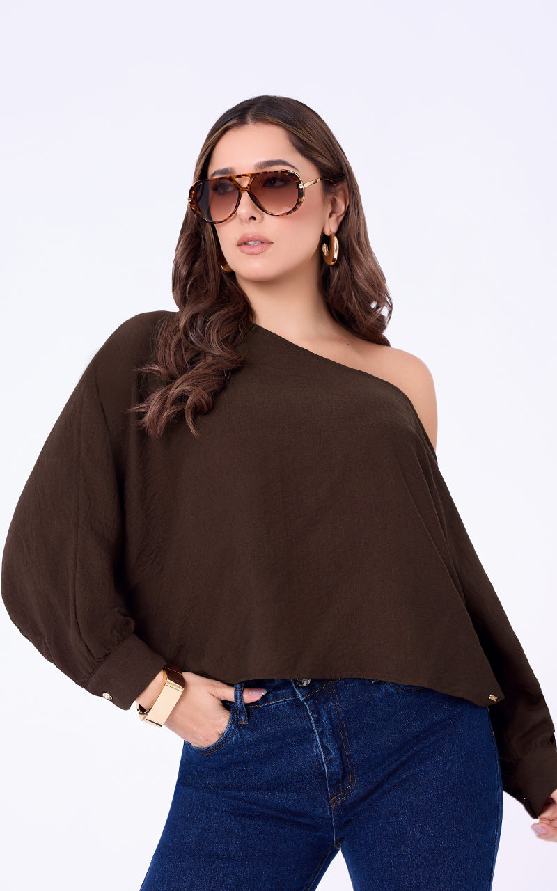 BLUSA UNICOLOR CON MANGA 3/4