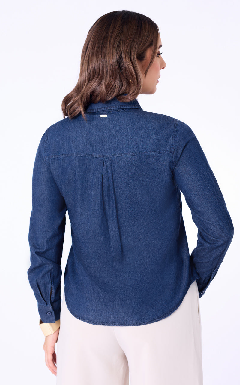 CAMISA DENIM MANGA LARGA