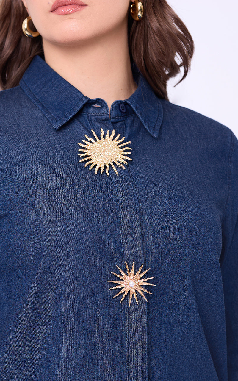 CAMISA DENIM MANGA LARGA