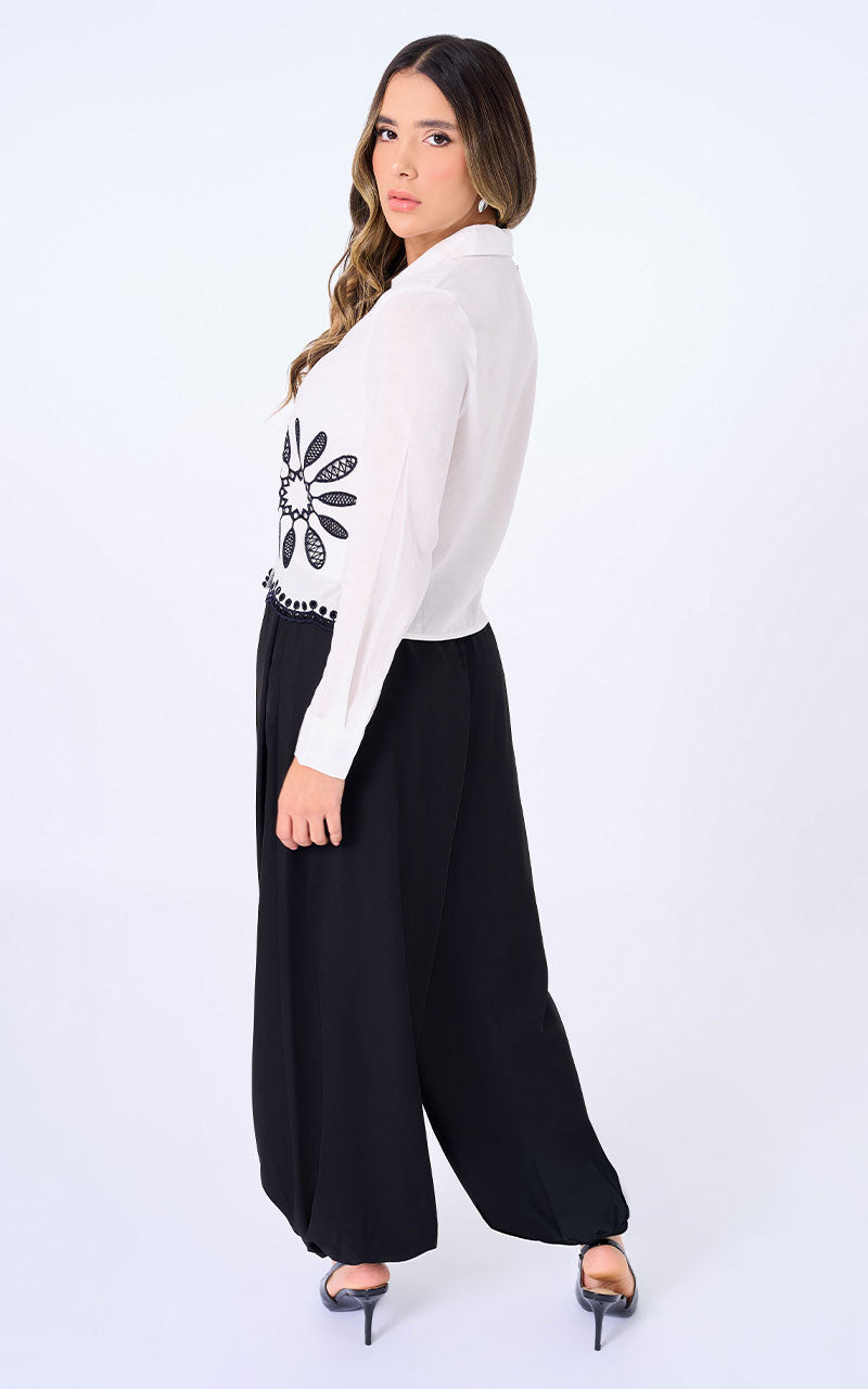 CAMISA BLANCA BORDADA MANGA LARGA