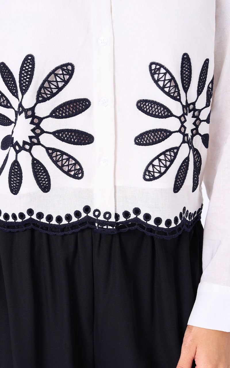 CAMISA BLANCA BORDADA MANGA LARGA