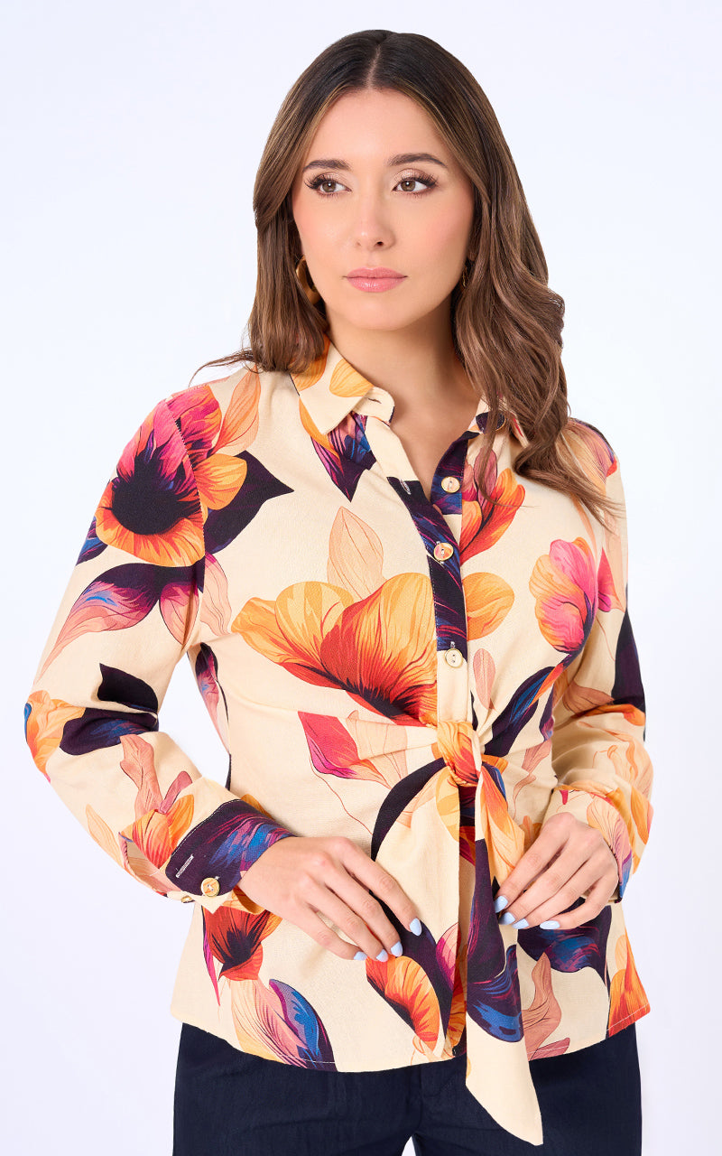 CAMISA ESTAMPADA MANGA LARGA