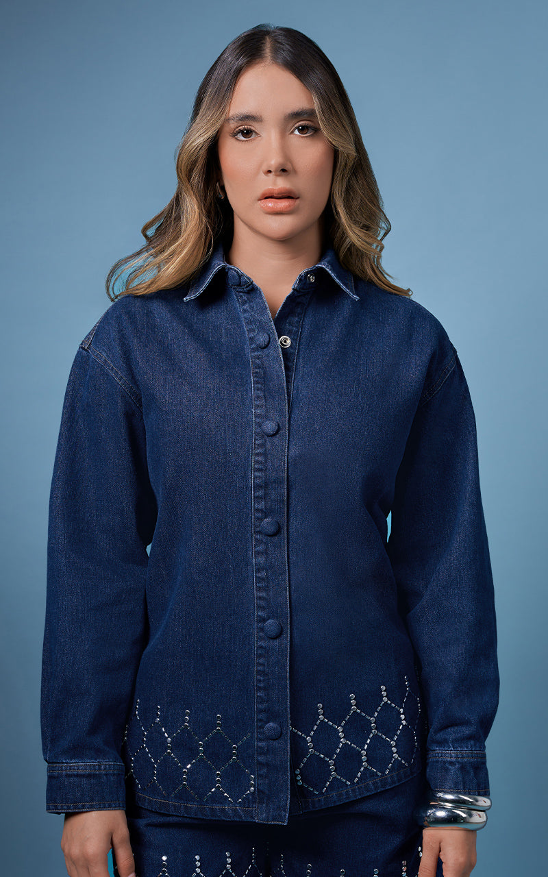 CAMISA DENIM DETALLE BRILLANTE