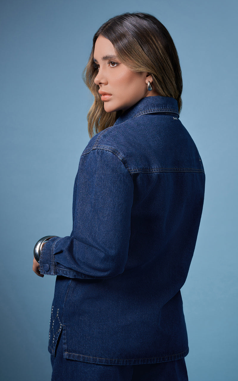 CAMISA DENIM DETALLE BRILLANTE