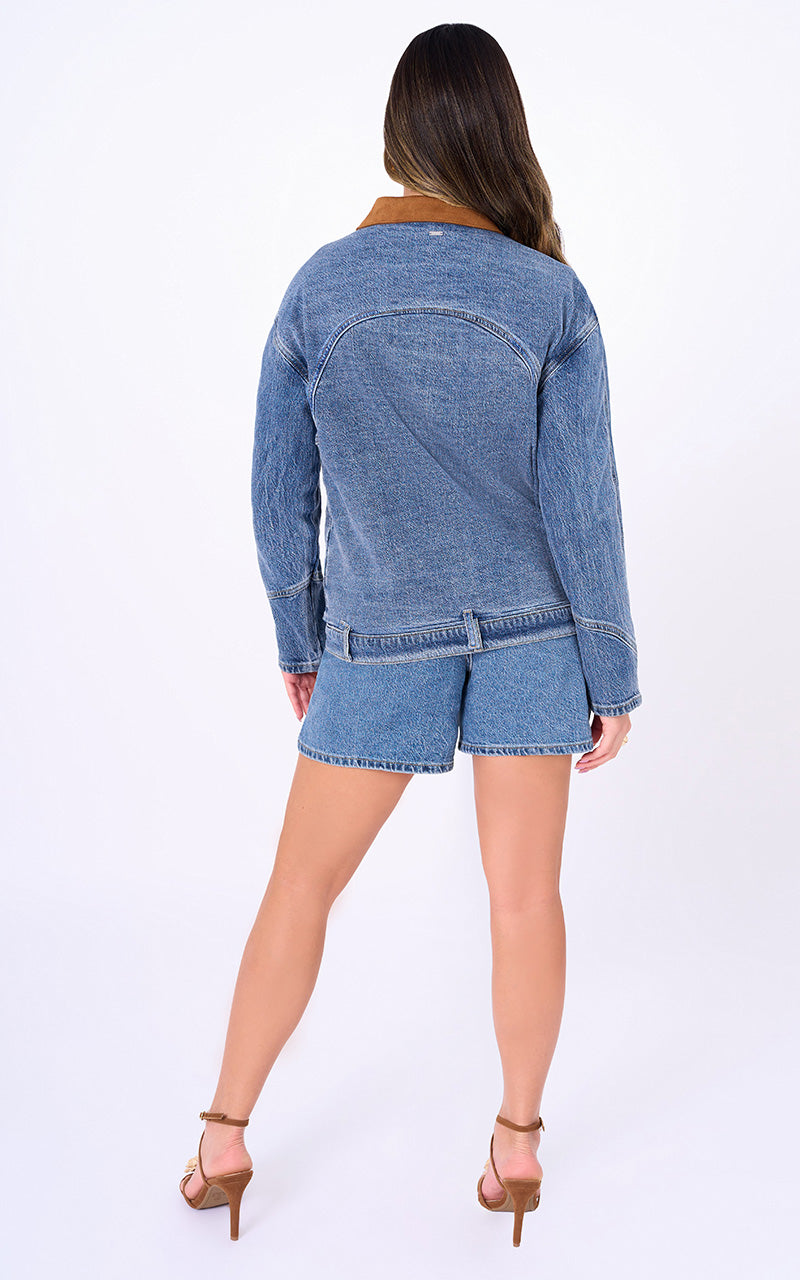 CHAQUETA DENIM CON SUEDE