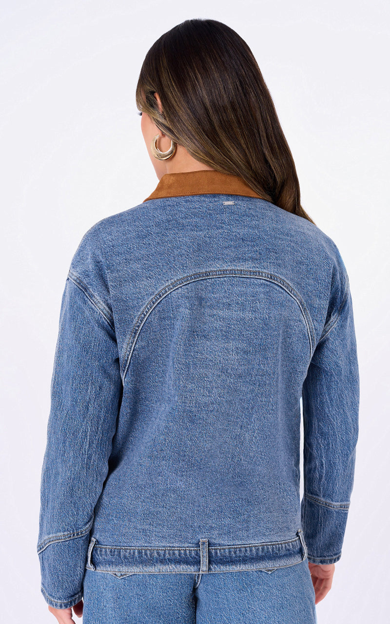 CHAQUETA DENIM CON SUEDE