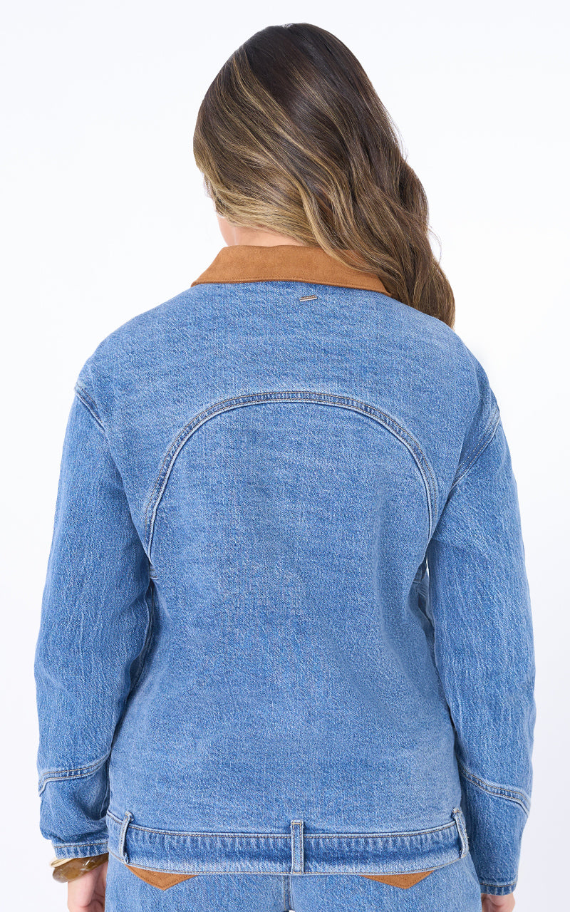 CHAQUETA DENIM CON SUEDE