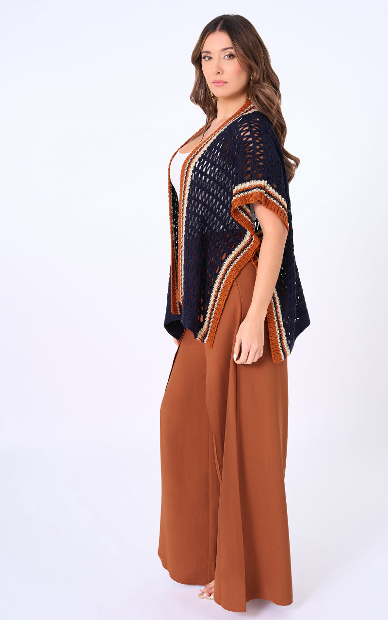 CARDIGAN AZUL MANGA CORTA