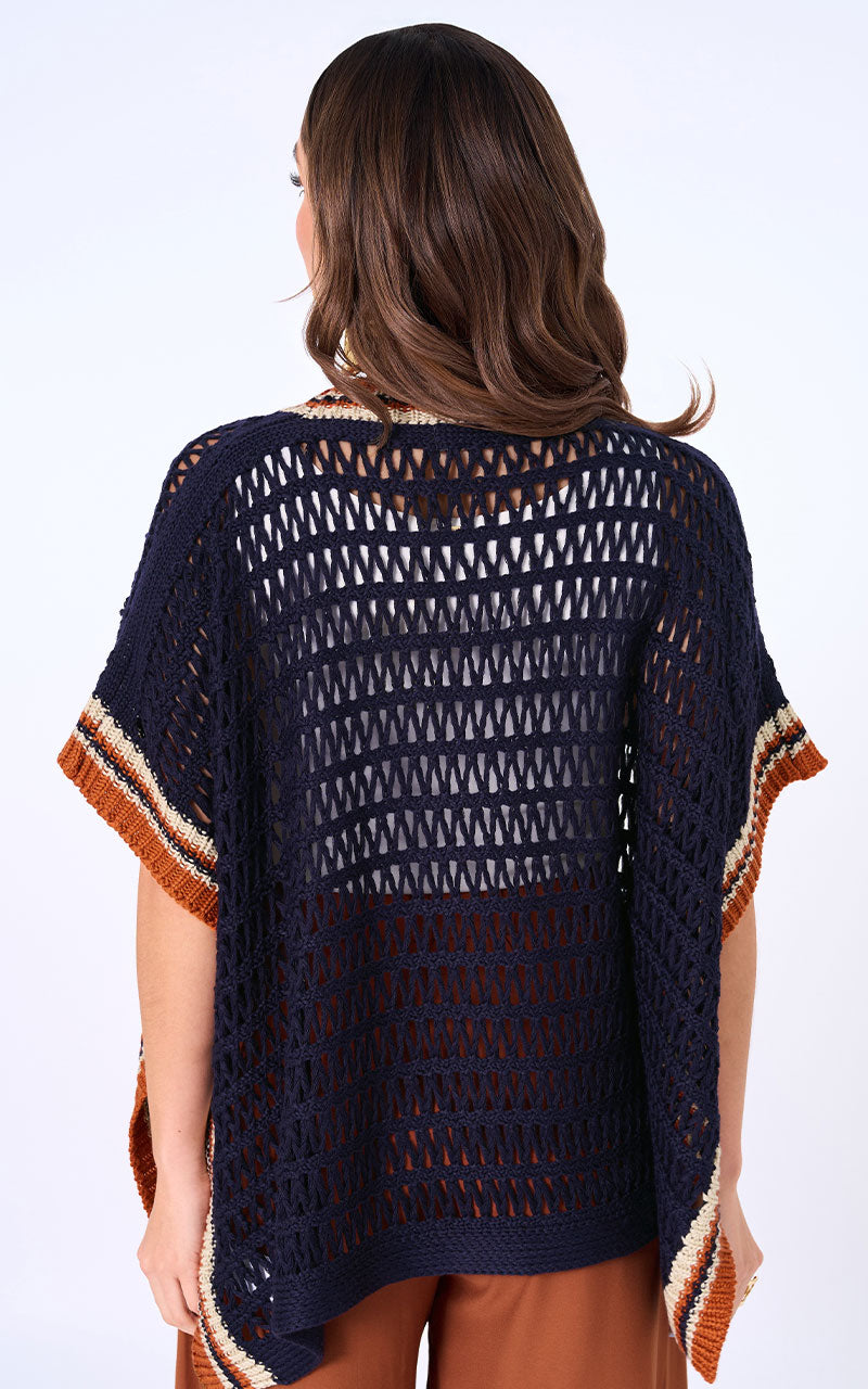 CARDIGAN AZUL MANGA CORTA