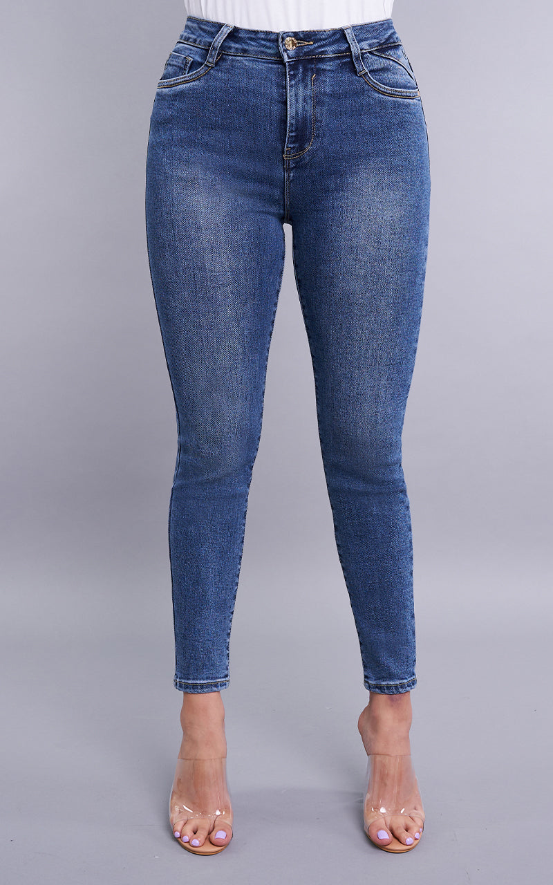 JEANS SKINNY ANKLE TIRO ALTO