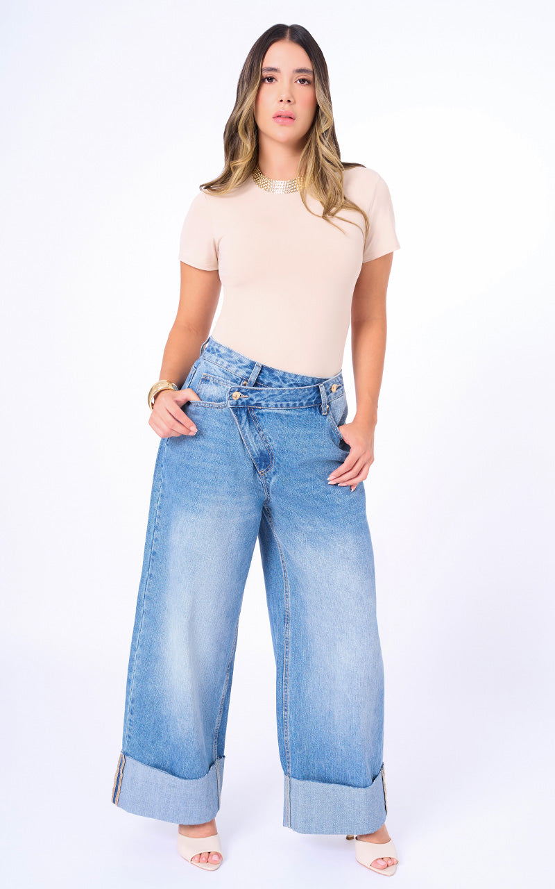 JEANS BAGGY CROPPED TIRO ALTO
