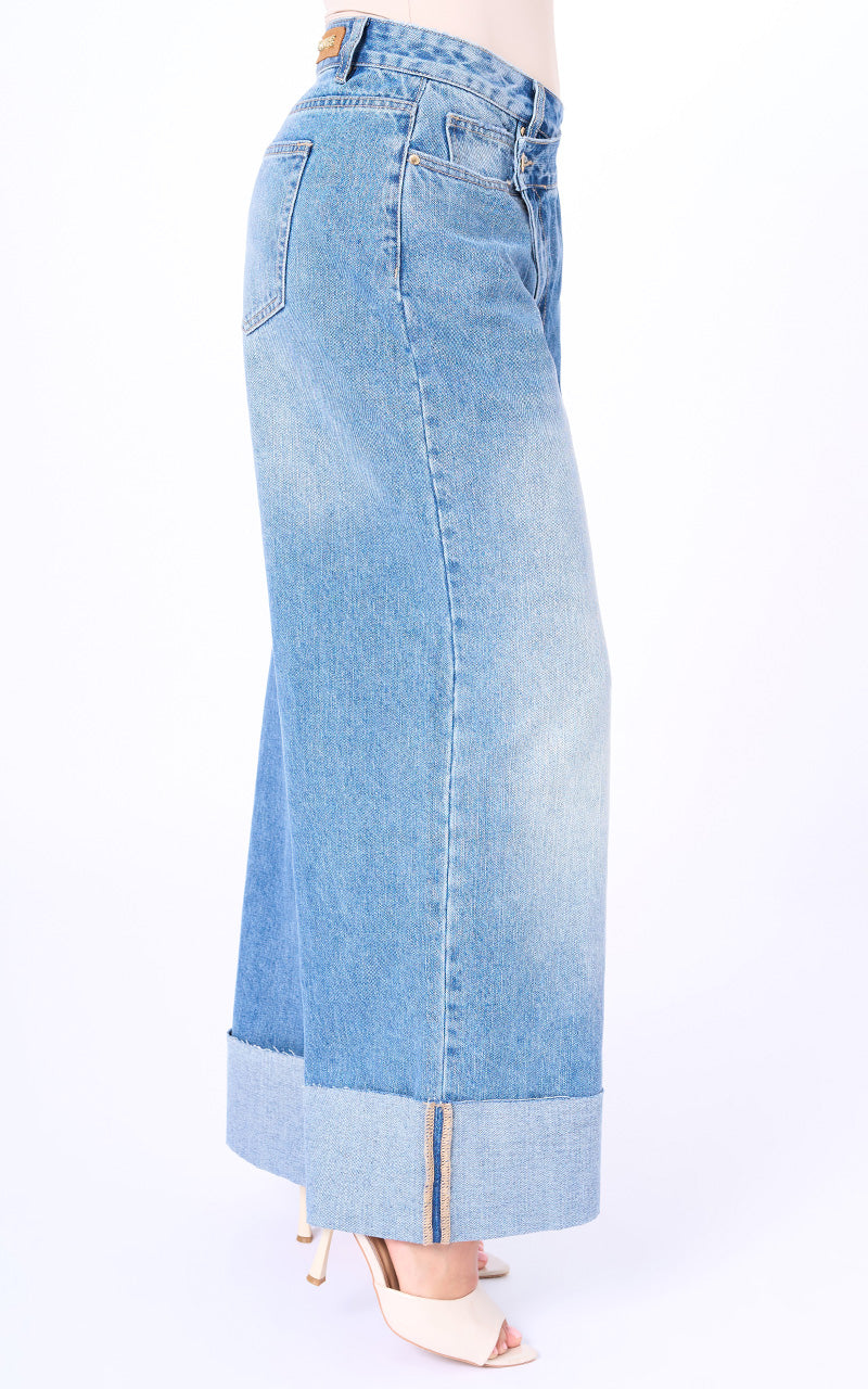 JEANS BAGGY CROPPED TIRO ALTO