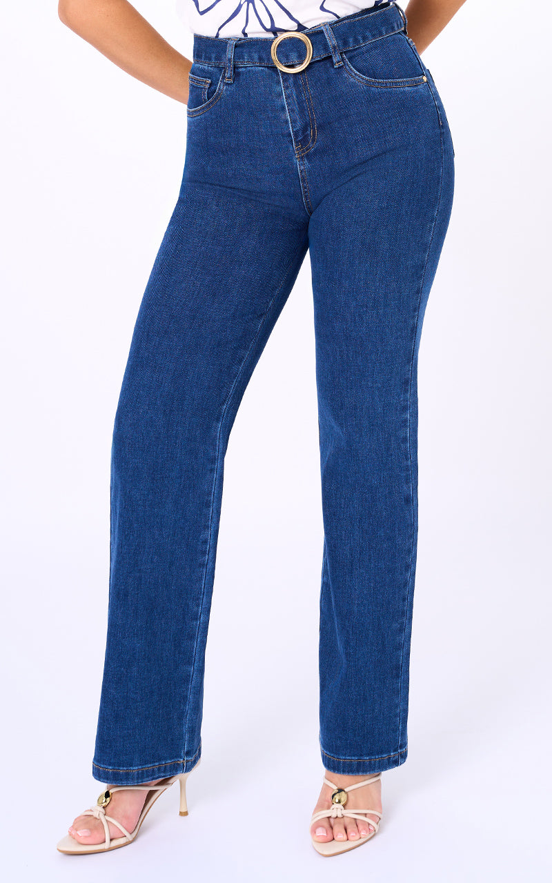 JEANS STRAIGHT TIRO ALTO