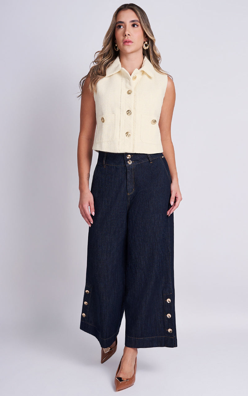 MAGDALENE VEST & MYLIE DENIM PANTS