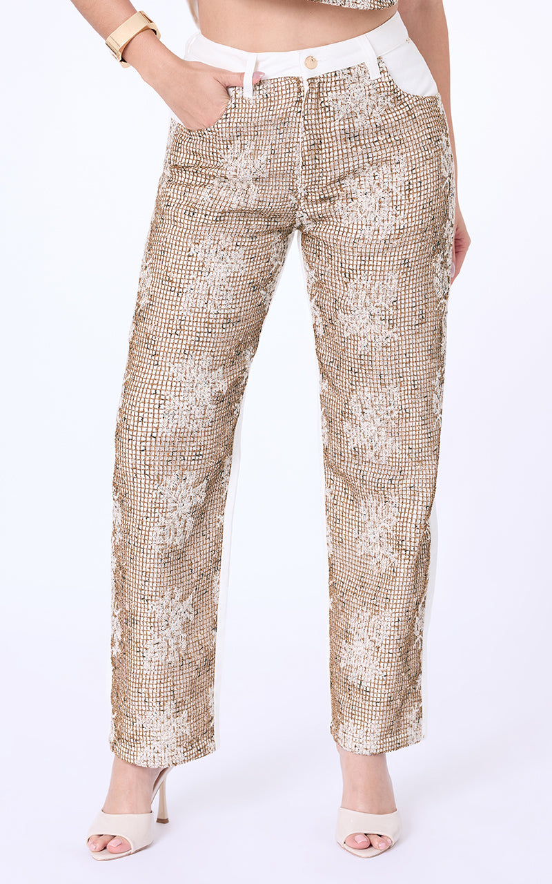 PANTALON CON TEJIDO STRAIGHT