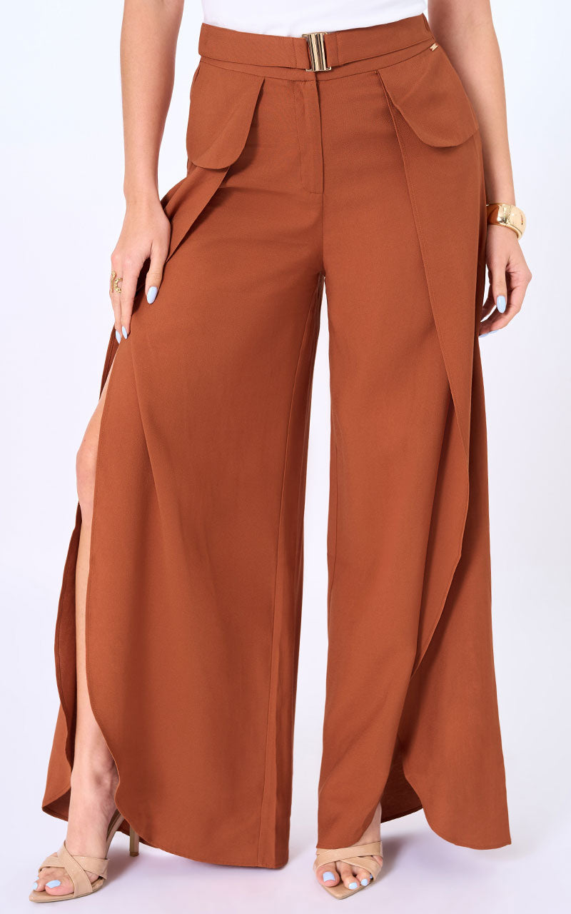 PANTALON WIDE LEG UNICOLOR