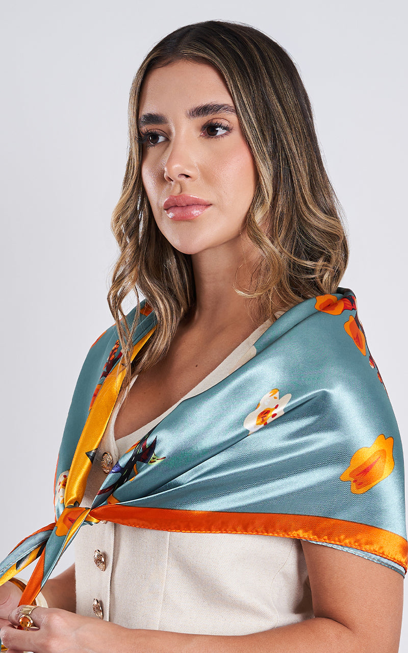 VIBRANT TROPICAL SCARF 90X90