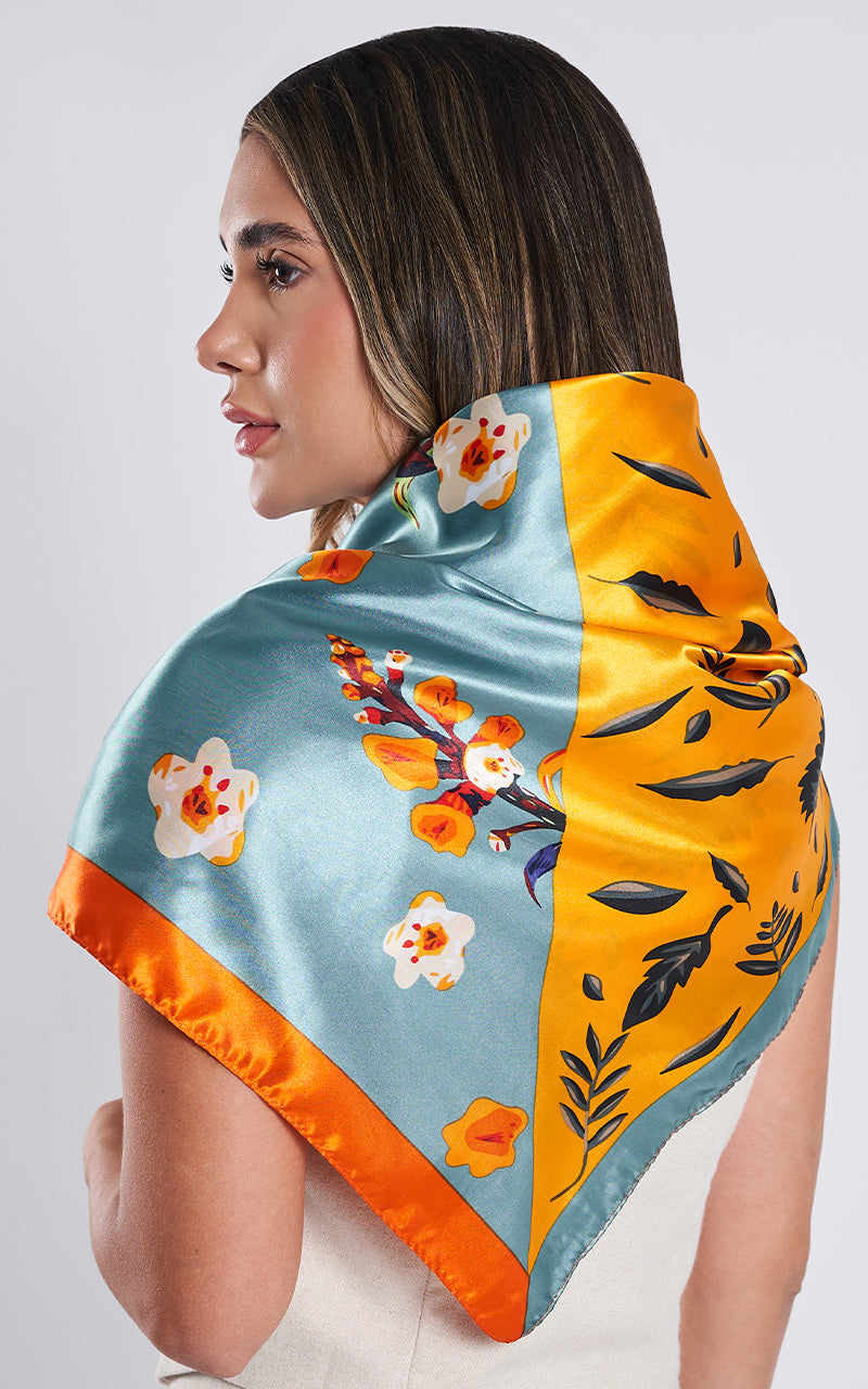 VIBRANT TROPICAL SCARF 90X90