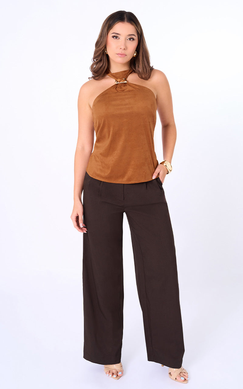TOP CAFE HALTER CON ARGOLLA