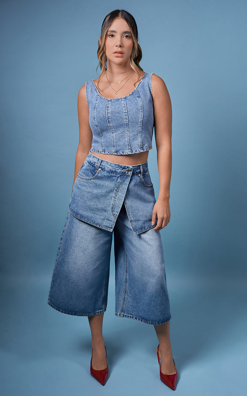 TOP DENIM SIN MANGAS