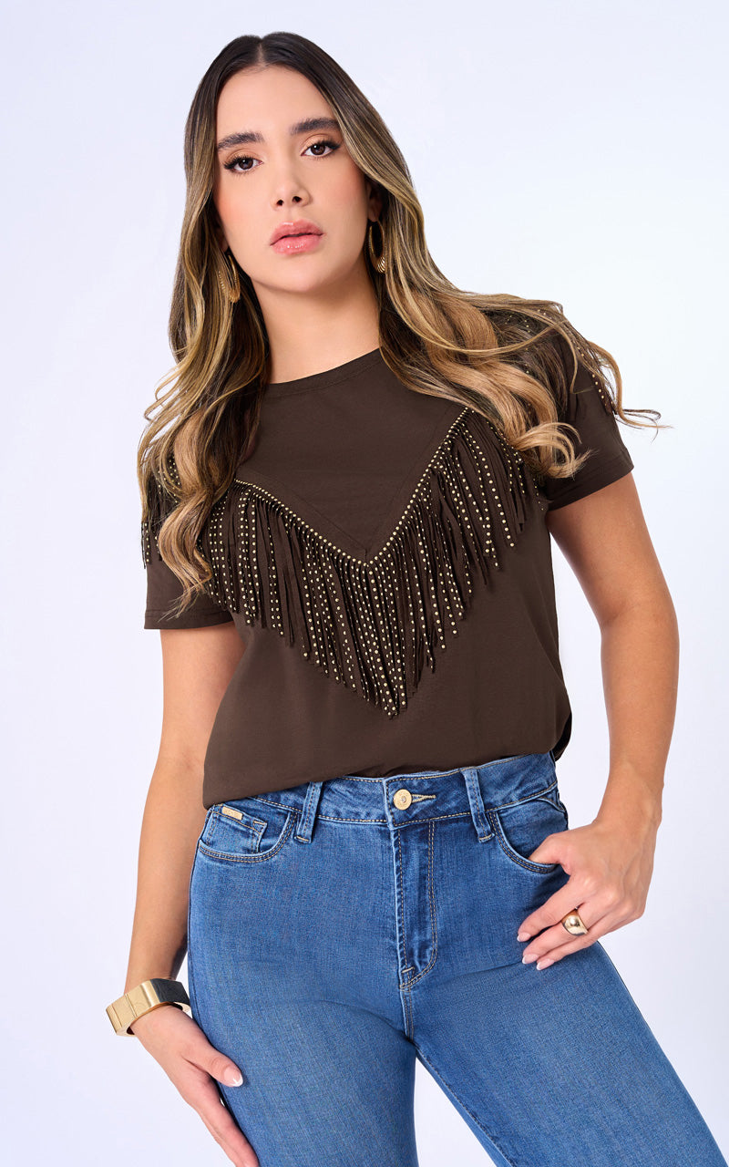 T-SHIRT CON FLECOS