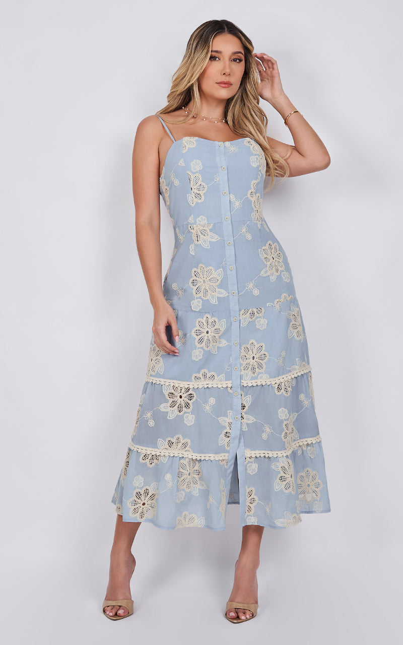 BLUE MEADOW LACE DRESS