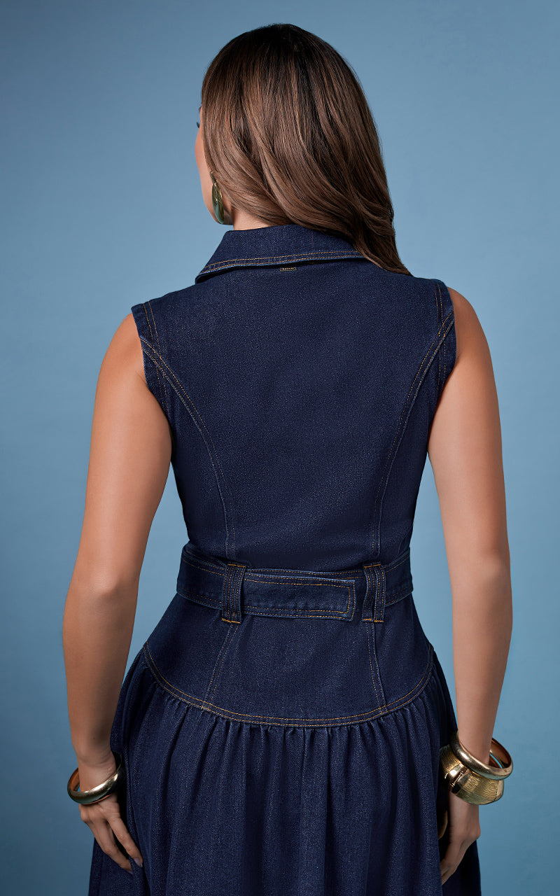 VESTIDO DENIM CON CINTURON