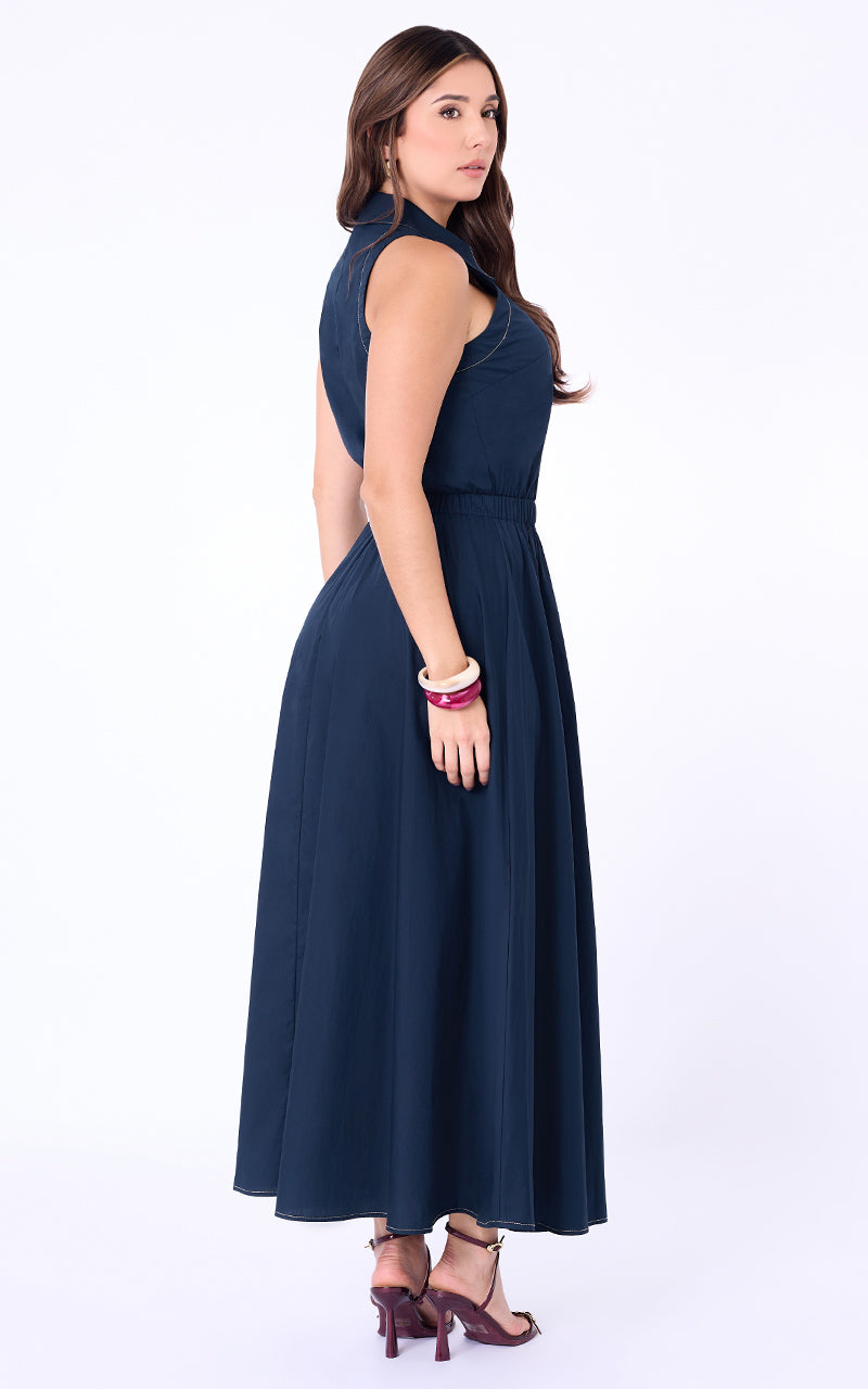VESTIDO UNICOLOR SIN MANGAS