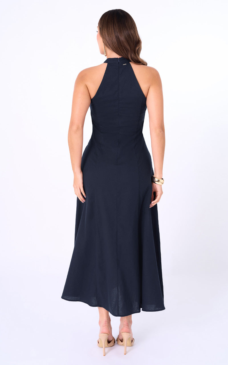 VESTIDO LARGO UNICOLOR