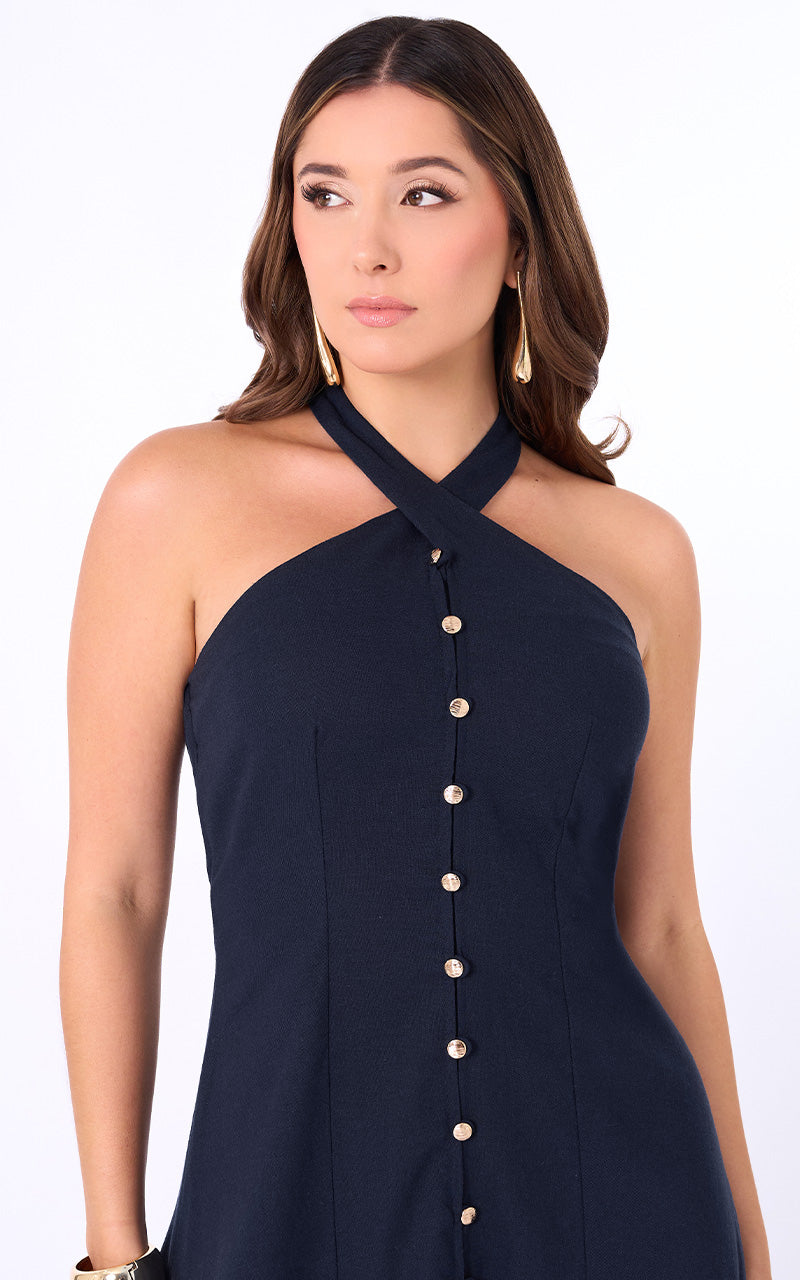 VESTIDO LARGO UNICOLOR