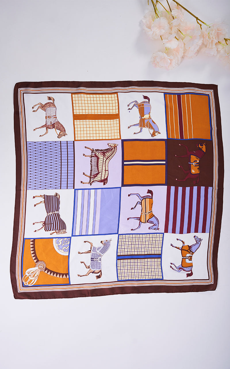 ELEGANT HORSE PRINT SCARF
