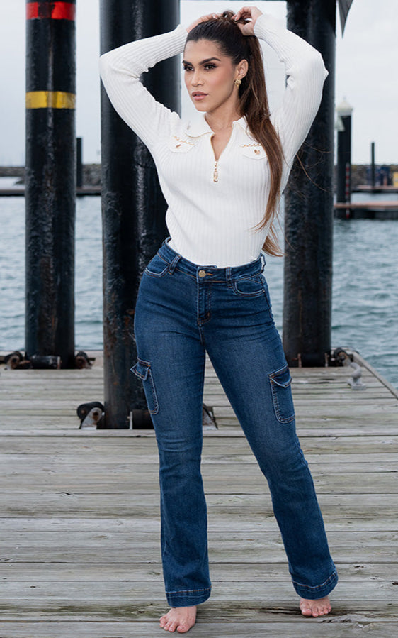 BE THE LIGHT BLOUSE & KATHRYN FLARE JEANS