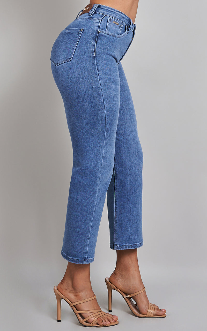 BASIC STRAIGHT  CROPPED JEANS
