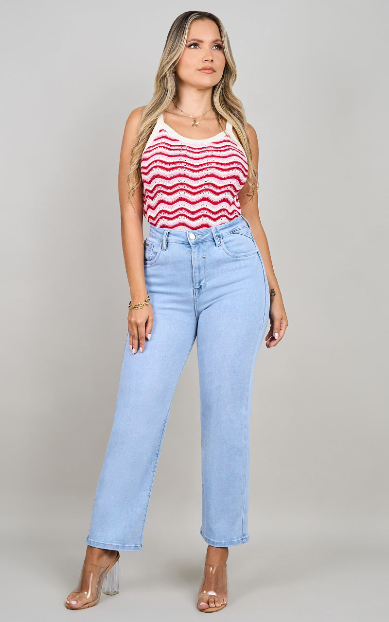 BASIC STRAIGHT CROPED JEANS