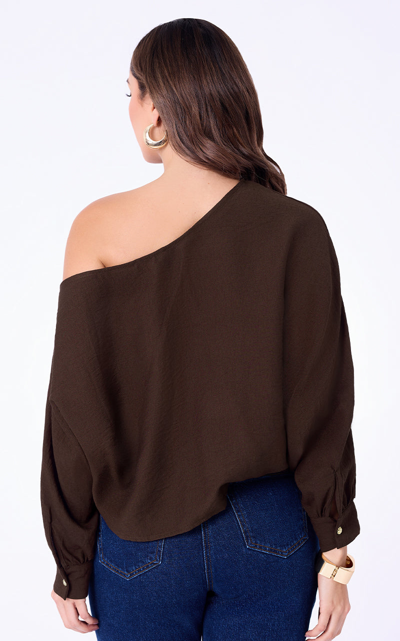 BLUSA UNICOLOR CON MANGA 3/4