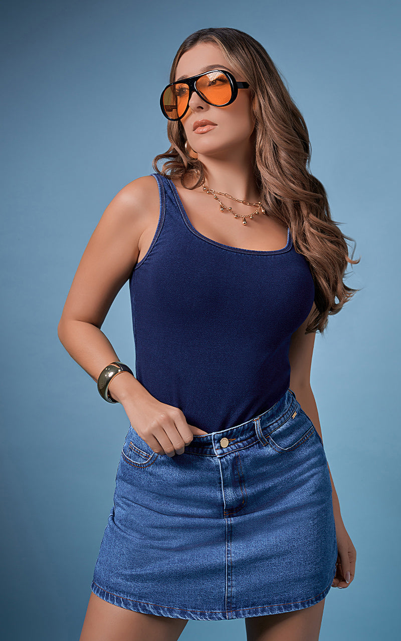 BODYSUIT DENIM SIN MANGAS