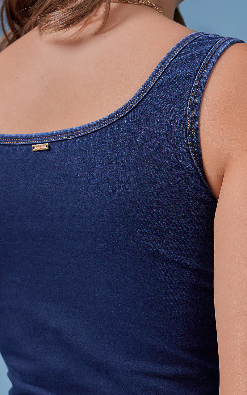CONJUNTO BODYSUIT DENIM Y JEANS STRAIGHT BICOLOR