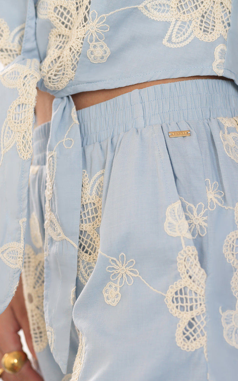 BLUE MEADOW LACE SHIRT & SHORT