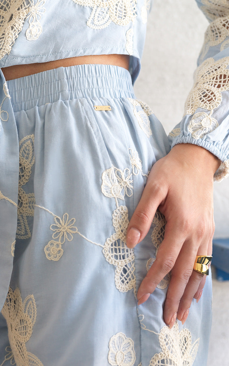 BLUE MEADOW LACE SHIRT & SHORT