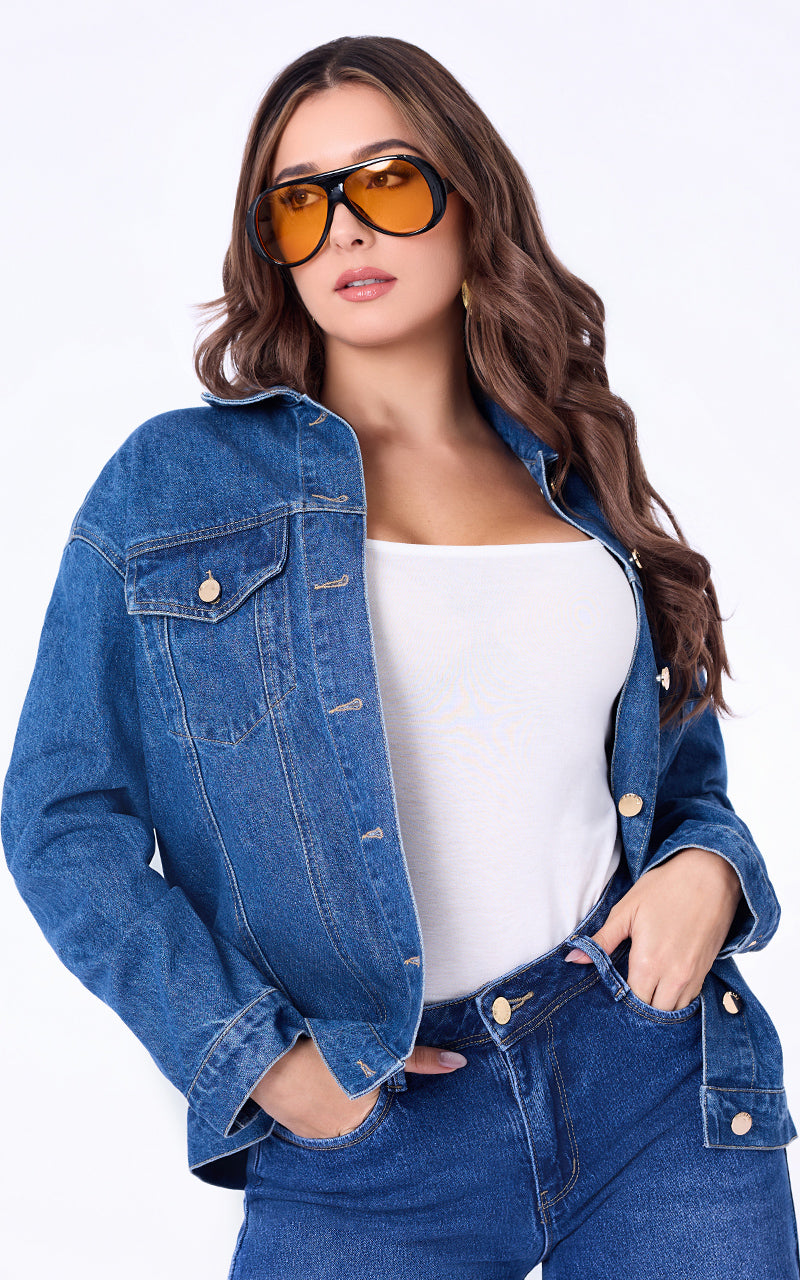CHAQUETA DENIM CON BORDADO