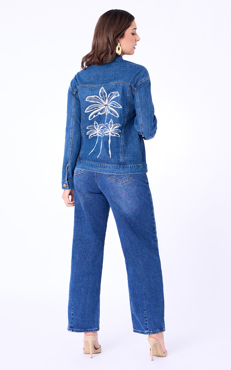 CHAQUETA DENIM CON BORDADO