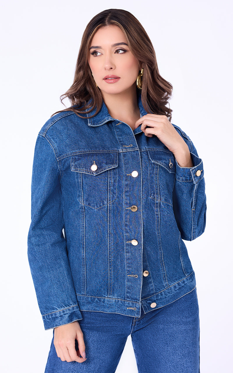 CHAQUETA DENIM CON BORDADO