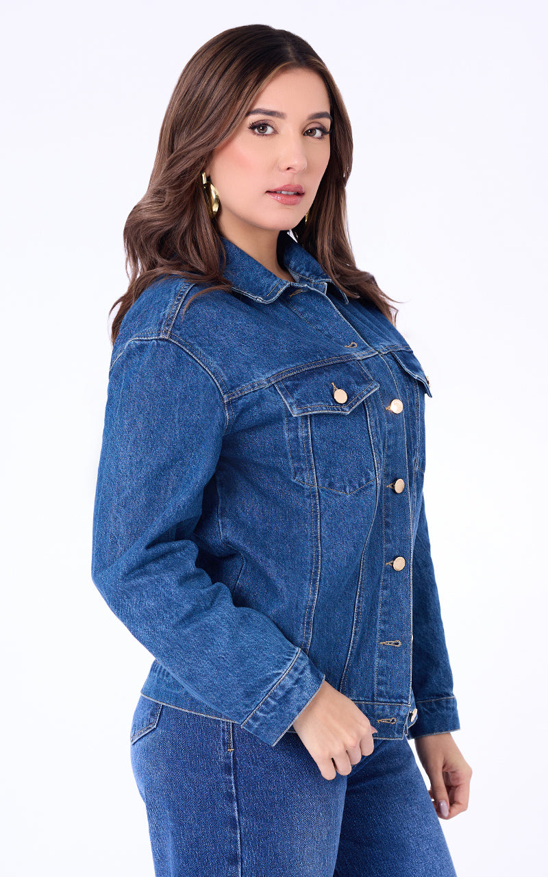 CHAQUETA DENIM CON BORDADO