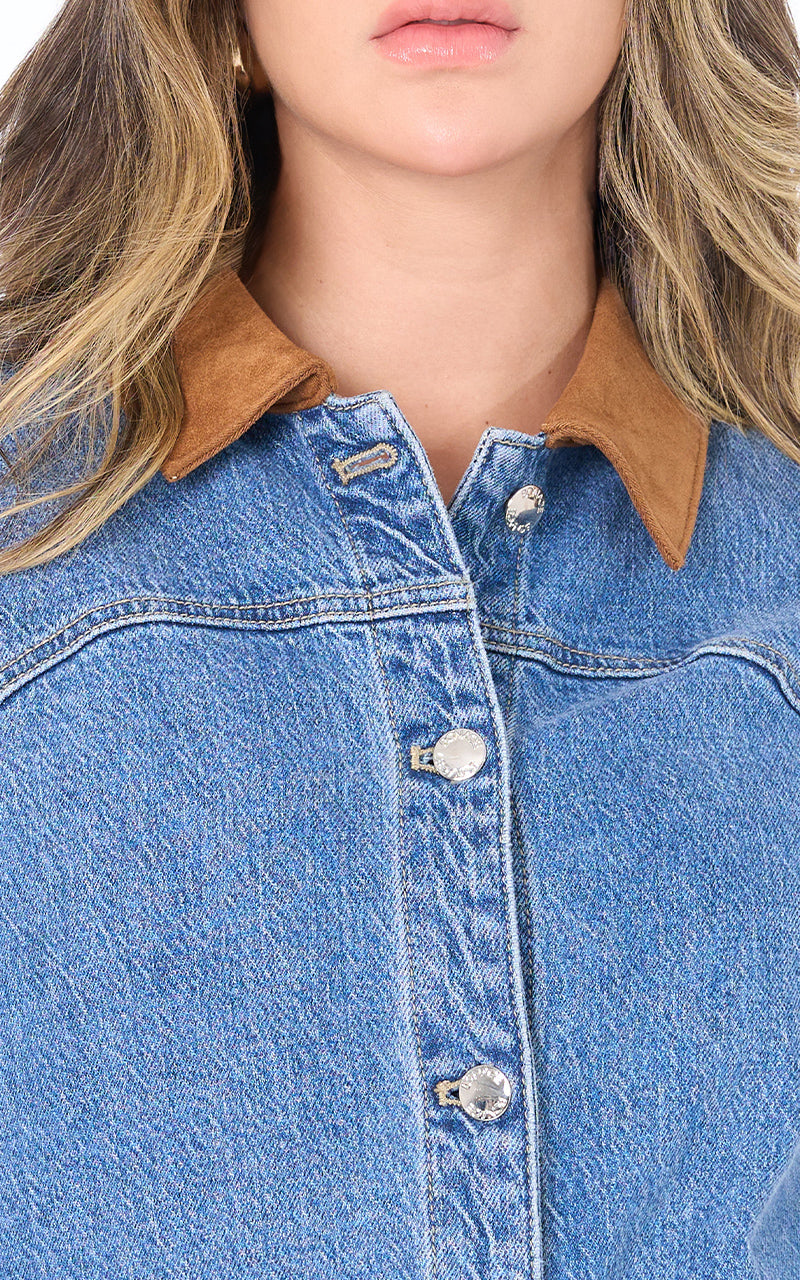 CHAQUETA DENIM CON SUEDE