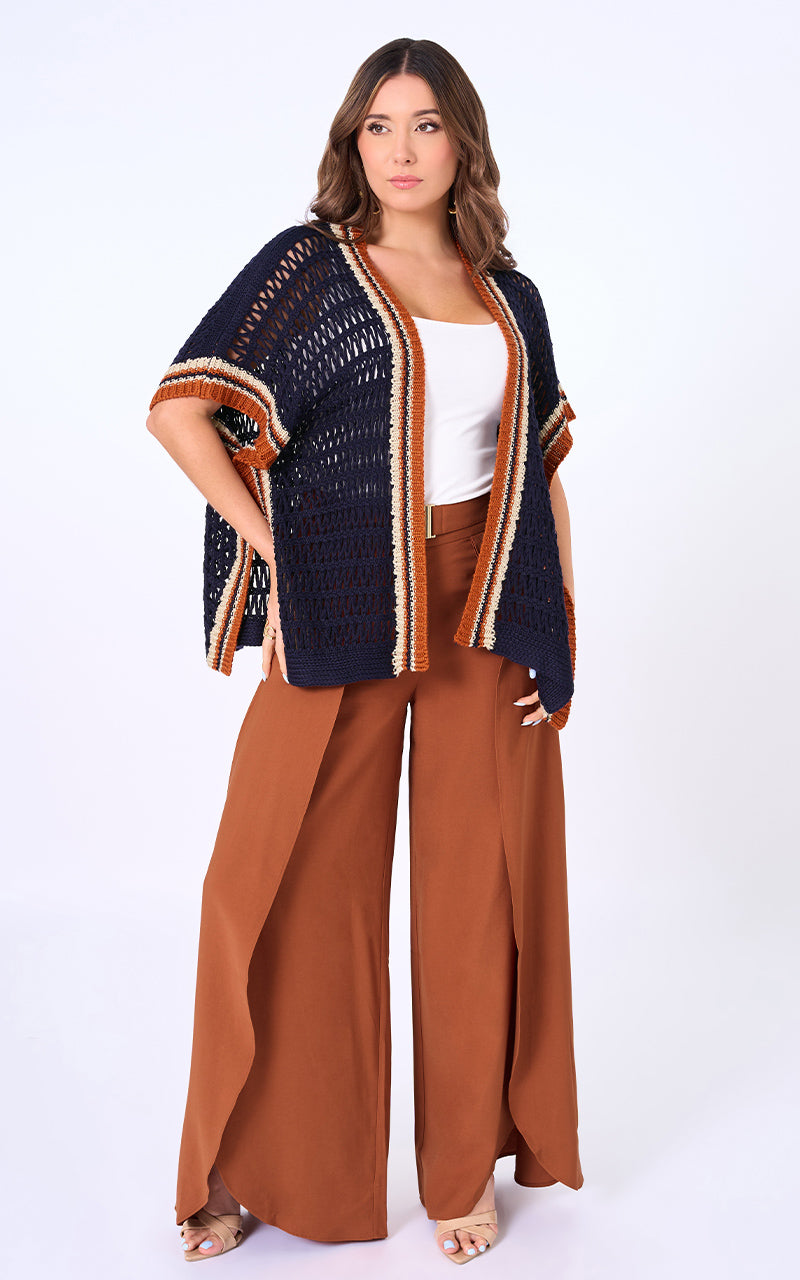 CARDIGAN AZUL MANGA CORTA