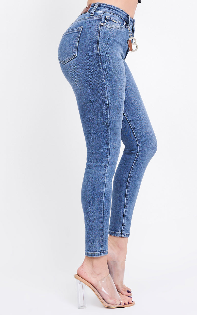 Denim Palazzo De Mezclilla Andrea ANDREA SKINNY JEANS
