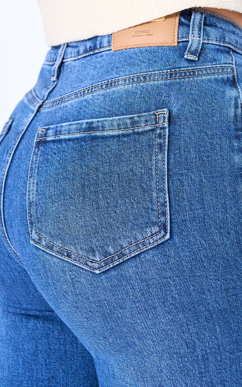 Jeans Straight Tiro Alto