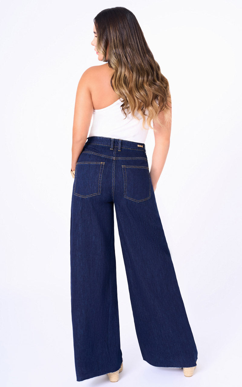 JEANS WIDE LEG TIRO ALTO