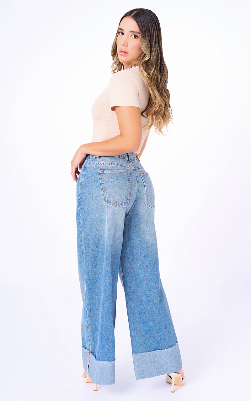 JEANS BAGGY CROPPED TIRO ALTO
